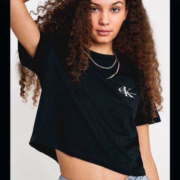 Calvin Klein Tops - ✨ Calvin Klein Jeans Monogram Crop Pocket T-Shirt